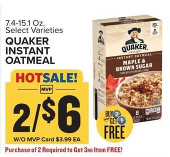 Food Lion Quaker instant oatmeal offer