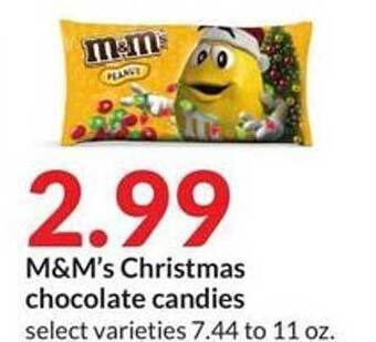 Hy-Vee M&m's christmas chocolate candies offer