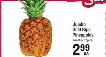 Lowes Foods Jumbo gold ripe pineapples offer
