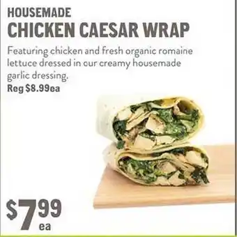 New Seasons Market Housemade chicken caesar wrap offer