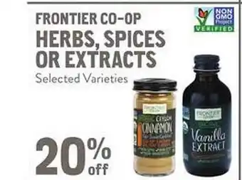 New Seasons Market Frontier co-op herbs, spices or extracts offer