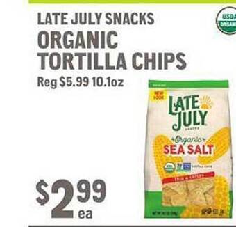 New Seasons Market Late july snacks organic tortilla chips offer