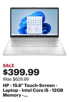 Best Buy Hp - 15.6" touch-screen - laptop - intel core i5 - 12gb memory - 256gb ssd - natural silver offer