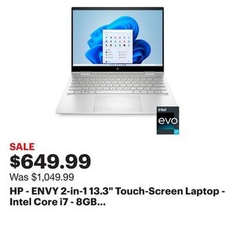 Best Buy Hp - envy 2-in-1 13.3" touch-screen laptop - intel core i7 - 8gb memory - 512gb ssd - natural silver offer