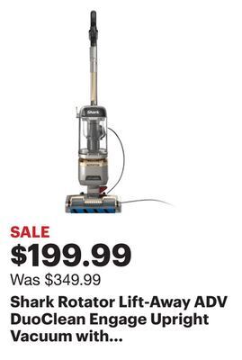 Best Buy Shark rotator lift-away adv duoclean engage upright vacuum with self-cleaning brushroll - silver offer