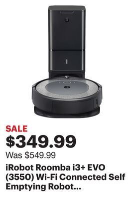 Best Buy Irobot roomba i3+ evo (3550) wi-fi connected self emptying robot vacuum - neutral offer