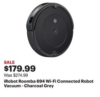 Best Buy Irobot roomba 694 wi-fi connected robot vacuum - charcoal grey offer