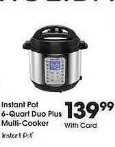 King Soopers Instant pot 6-quart duo plus multi-cooker offer