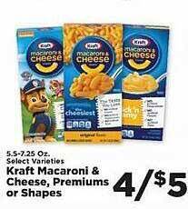 IGA Kraft macaroni & cheese, premiums or shapes offer