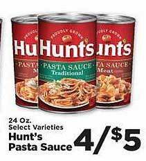IGA Hunt's pasta sauce offer