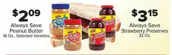 IGA Always save peanut butter or strawberry preserves offer