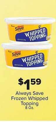 IGA Always save frozen whipped topping offer