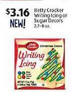 Aldi Betty crocker writing icing or sugar decors offer