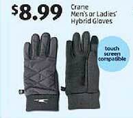 Aldi Crane men's or ladies' hybrid gloves offer