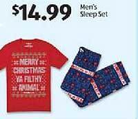 Aldi Men's sleep set offer