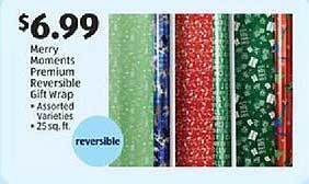 Aldi Merry moments premium reversible gift wrap offer