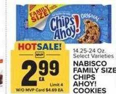 Food Lion Nabisco family size chips ahoy! cookies offer