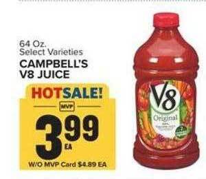 Food Lion Campbell's v8 juice offer