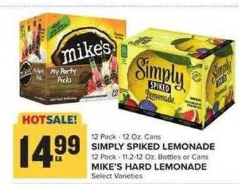 Food Lion Simply spiked lemonade or mike's hard lemonade offer