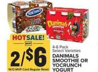 Food Lion Danimals smoothie or yocrunch yogurt offer