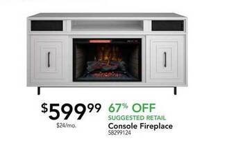 Nebraska Furniture Mart Console fireplace offer