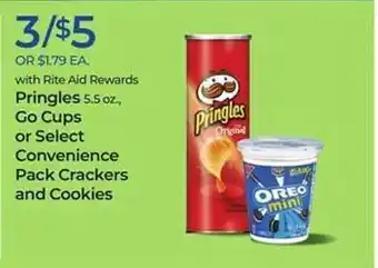 Rite Aid Pringles go cups convenience pack crackers and cookies offer