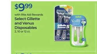 Rite Aid Select gillette and venus disposables offer