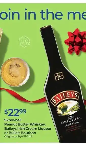 Rite Aid Skrewball peanut butter whiskey baileys irish cream liqueur or bulleit bourbon offer