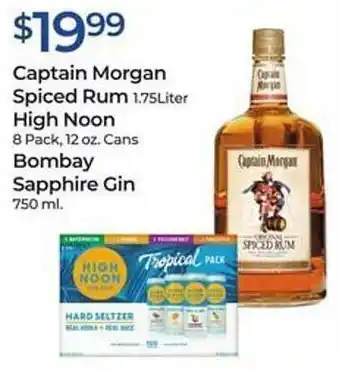 Captain morgan spiced rum high noon bombay sapphire gin