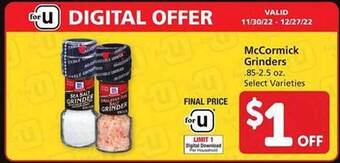 Safeway Mccormick grinders offer