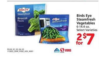 Safeway Birds eye steamfresh vegetables offer