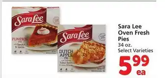 Safeway Sara lee oven fresh pies offer