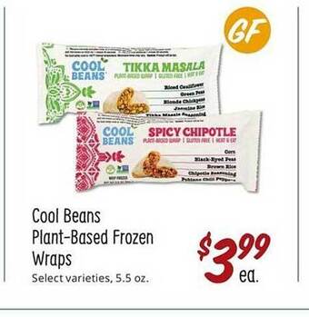 Sprouts Farmers Market Cool beans plant-based frozen wraps offer