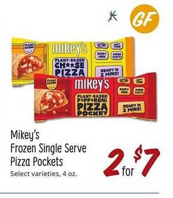 Sprouts Farmers Market Mikey-s frozen single serve pizza pockets offer