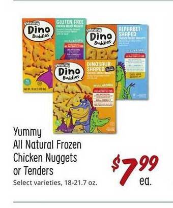 Sprouts Farmers Market Yummy all natural frozen chicken nuggets or tenders offer