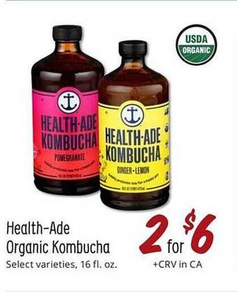 Sprouts Farmers Market Health-ade organic kombucha offer