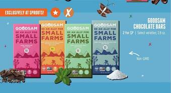Sprouts Farmers Market Goodsam chocolate bars offer