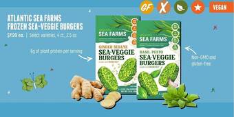 Sprouts Farmers Market Atlantic sea farms frozen sea-veggie burgers offer