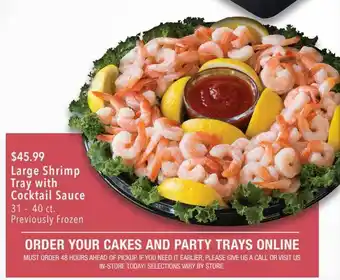 United Supermarkets Large shrimp tray with cocktail sauce offer