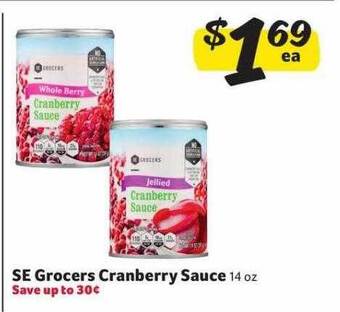 Winn Dixie Se grocers cranberry sauce offer