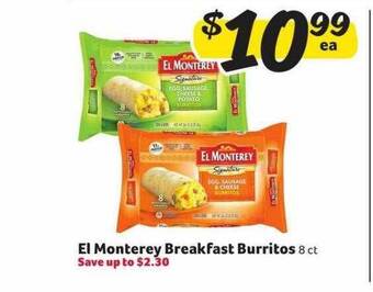 Winn Dixie El monterey breakfast burritos offer