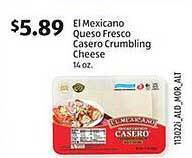 Aldi El mexicano queso fresco casero crumbling cheese offer