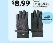 Aldi Crane men's or ladies' hybrid gloves offer