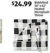 Aldi Biddeford heated microplush throw offer