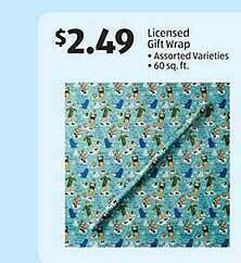 Aldi Licensed gift wrap offer