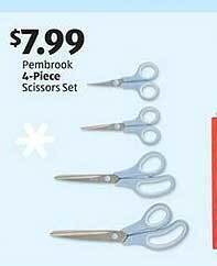 Aldi Pembrook 4-piece scissors set offer