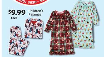 Aldi Children's pajamas offer