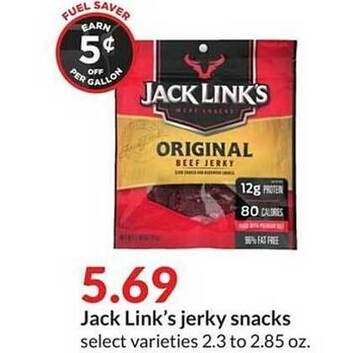 Hy-Vee Jack link's jerky snacks offer
