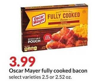 Hy-Vee Oscar mayer fully cooked bacon offer
