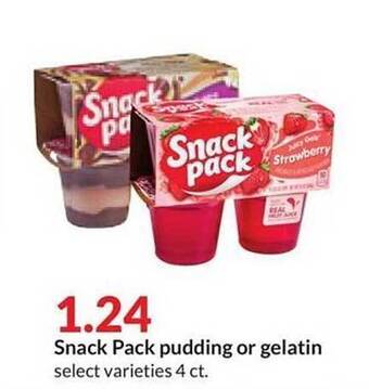Hy-Vee Snack pack pudding or gelatin offer